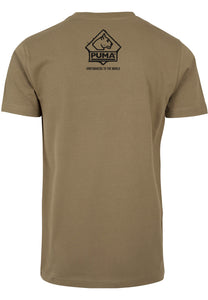PUMA t-shirt  --  Design: buffalo and white hunter, colour: olive